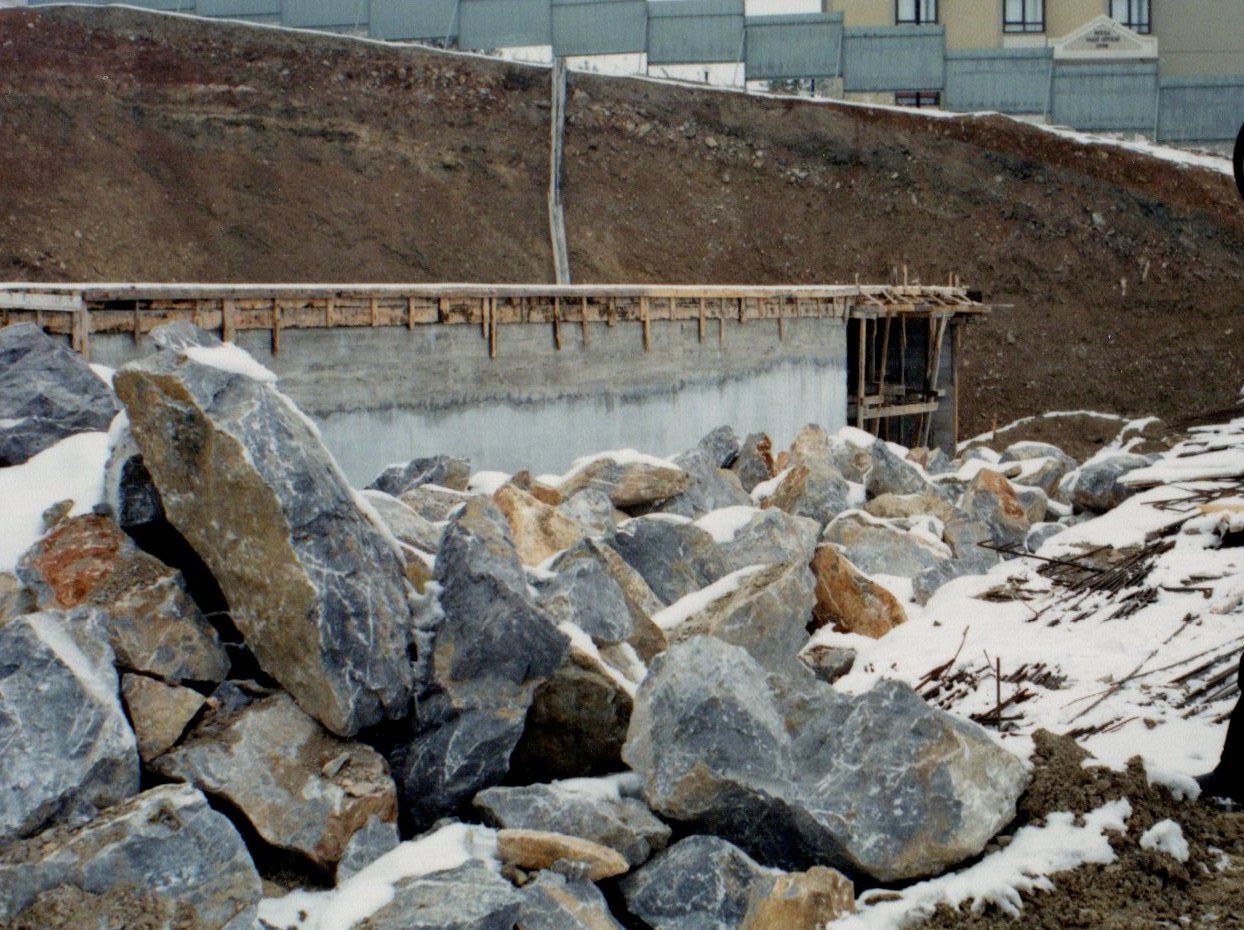 Excavation at housing sites